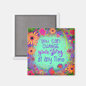 Inspirerend Floral Fun Trendy Uw Verhaal Magneet (Voorkant / Achterkant)