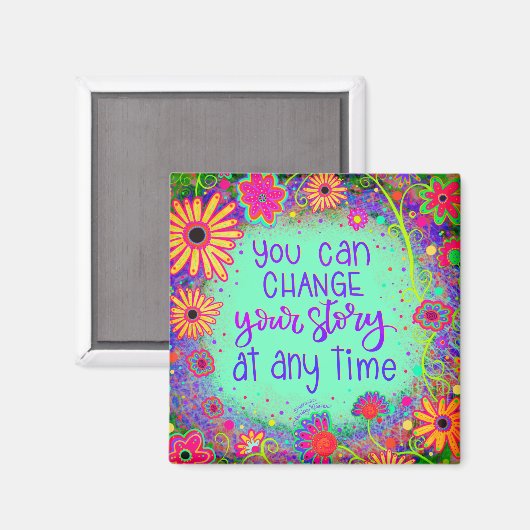  Inspirerend Floral Fun Trendy Uw Verhaal Magneet (Voorkant / Achterkant)