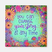 Inspirerend Floral Fun Trendy Uw Verhaal Magneet (Voorkant)