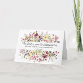 Inspirerend Floral Monogrammed Schrift Psalm Notitiekaartje (Voorkant)