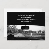 INSPIREREND  FOTO ACHTERSTE UITZICHT SPIEGELWAGEN FEESTDAGENKAART (Voorkant / Achterkant)