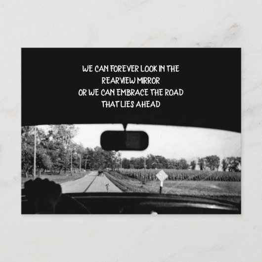 INSPIREREND  FOTO ACHTERSTE UITZICHT SPIEGELWAGEN FEESTDAGENKAART (Voorkant)