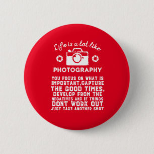 Inspirerend fotograaf Leven als fotografie Ronde Button 5,7 Cm