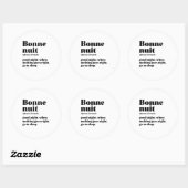 Inspirerend Frans Citaat Good Night Bonne Nuit Ronde Sticker (Vel)