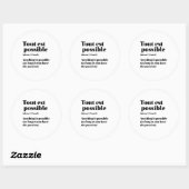Inspirerend Frans Citaat Tout st Mogelijk Ronde Sticker (Vel)