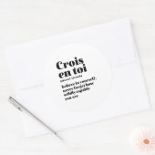 Inspirerend - Frans geloof uzelf - krois en toi Ronde Sticker (Envelop)