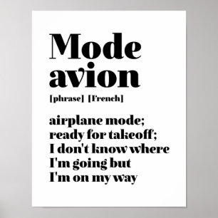 Inspirerend Frans vliegtuig voor reismodus Avion Poster