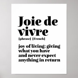 Inspirerend Frans Word Joy of Life Joie Vivre Poster