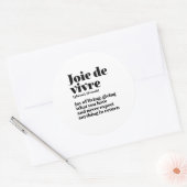 Inspirerend Frans Word Joy of Life Joie Vivre Ronde Sticker (Envelop)