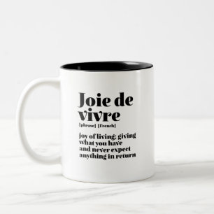 Inspirerend Frans Word Joy of Life Joie Vivre Tweekleurige Koffiemok