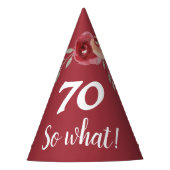 Inspirerend Funny Bourgondië Floral 70e geboorteda Feesthoedjes (Voorkant)