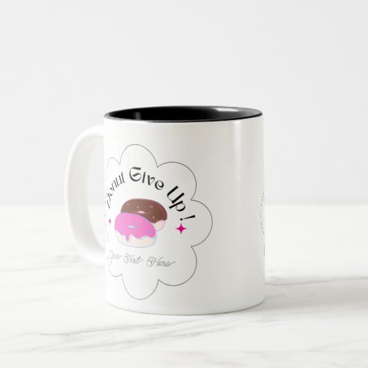 Inspirerend Funny Custom Donut Tweekleurige Koffiemok (Voorkant links)