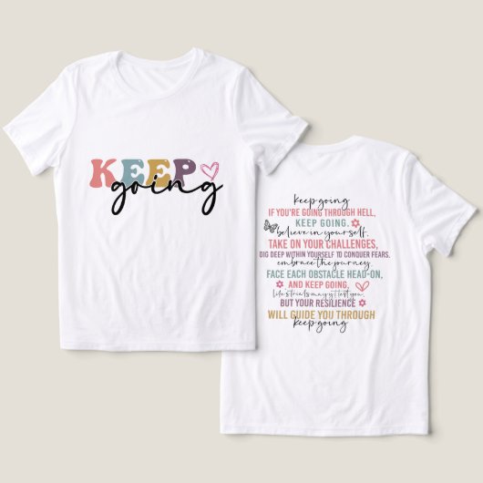 Inspirerend gaat door Tri-Blend shirt (Ontwerp Voorkant & Achterkant)