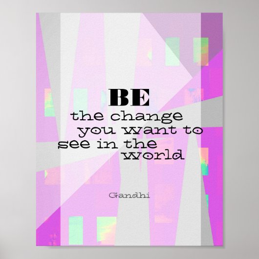 inspirerend Gandhi citaat abstract poster (Voorkant)