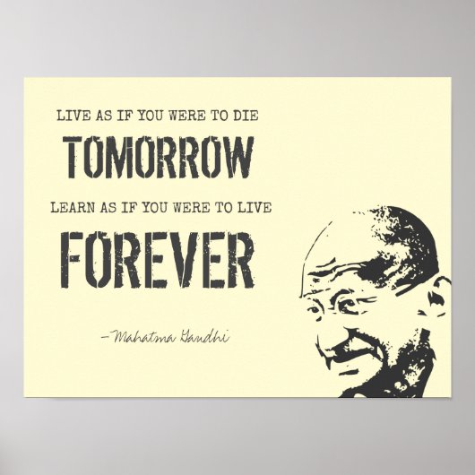 Inspirerend Gandhi Quote Poster Art (Voorkant)