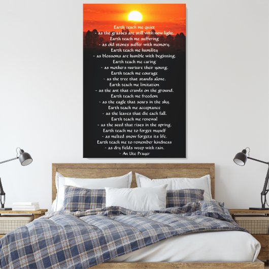 Inspirerend gebed, Aarde leert me Canvas Afdruk (Insitu (Slaapkamer))