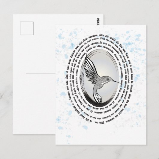 Inspirerend gebed kolibrie inkt waterverf briefkaart (Voorkant / Achterkant)