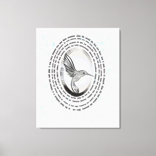 Inspirerend gebed kolibrie inkt waterverf canvas afdruk
