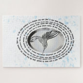 Inspirerend gebed kolibrie inkt waterverf legpuzzel (Horizontaal)