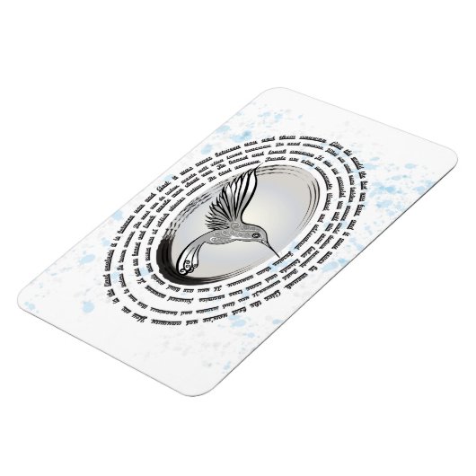 Inspirerend gebed kolibrie inkt waterverf magneet (Linkerzijde)