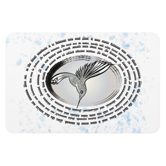 Inspirerend gebed kolibrie inkt waterverf magneet (Horizontaal)