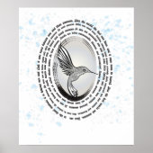 Inspirerend gebed kolibrie inkt waterverf poster (Voorkant)