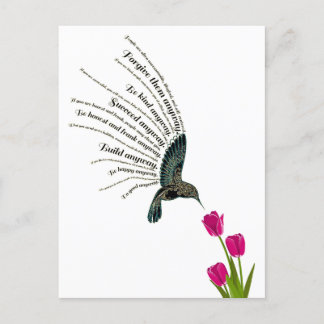 Inspirerend gebed kolibrie tulpen briefkaart
