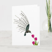 Inspirerend gebed kolibrie tulpen kaart (Voorkant)