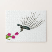 Inspirerend gebed kolibrie tulpen legpuzzel (Horizontaal)