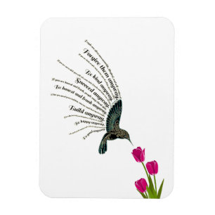 Inspirerend gebed kolibrie tulpen magneet