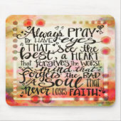 Inspirerend gebedscitaat kleurrijk muismat (Voorkant)