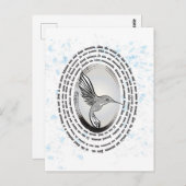 Inspirerend gebedskolibrie tekening briefkaart (Voorkant / Achterkant)