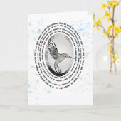 Inspirerend gebedskolibrie tekening kaart (Gele Bloem)