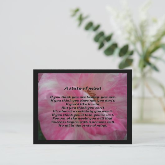 Inspirerend gedicht briefkaart (Staand voorkant)