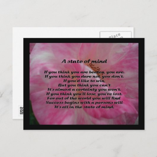 Inspirerend gedicht briefkaart (Voorkant / Achterkant)