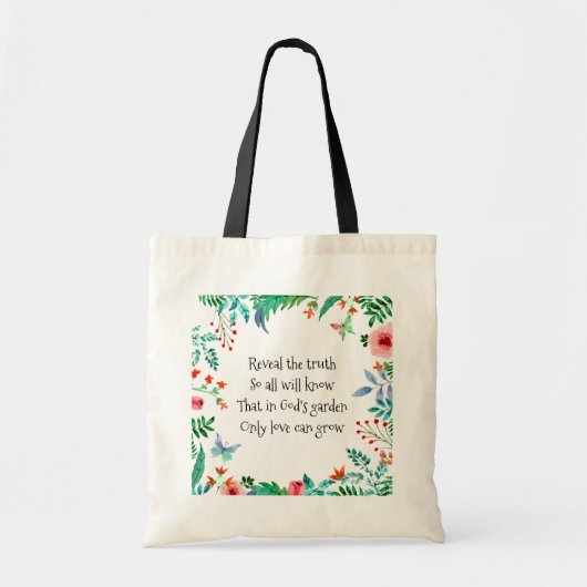 Inspirerend Gedicht Gods Tuin Bloemen Tote Bag (Voorkant)