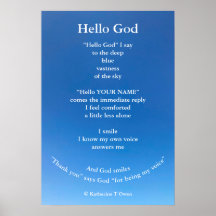 Inspirerend gedicht, Hallo God, Spiritueel Poster