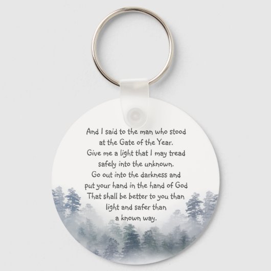 Inspirerend gedicht zet je hand in God Sleutelhanger (Voorkant)