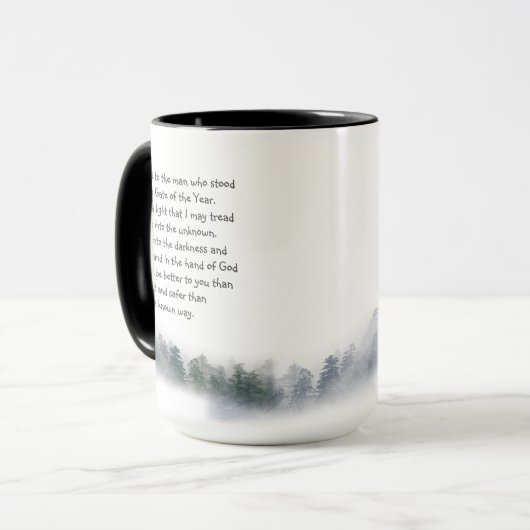 Inspirerend gedicht Zet je hand op Gods plein Mok (Voorkant links)