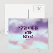 Inspirerend geef je dromen nooit op briefkaart (Voorkant / Achterkant)