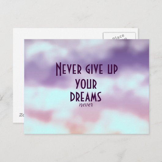 Inspirerend geef je dromen nooit op briefkaart (Voorkant / Achterkant)