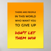 Inspirerend geeft geen afstand van positieve houdi poster (Voorkant)