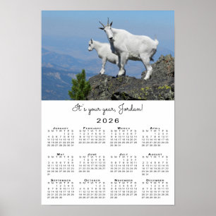 Inspirerend Geit Fotosjabloon 2026 Kalender Poster