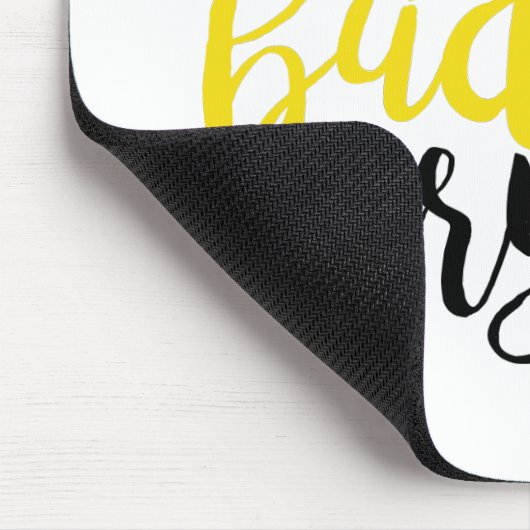 Inspirerend gele badass-mousepad muismat (Hoek)