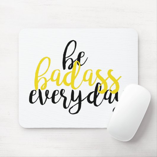 Inspirerend gele badass-mousepad muismat (Met muis)