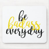 Inspirerend gele badass-mousepad muismat (Voorkant)