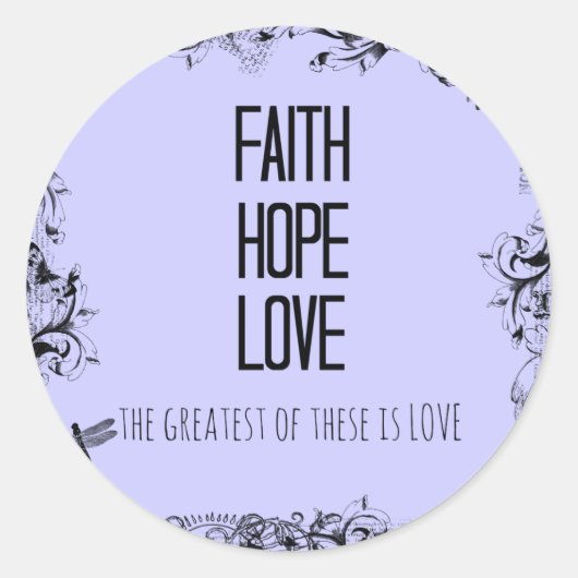 Inspirerend Geloof Hoop Liefde Bijbelvers Ronde Sticker (Voorkant)