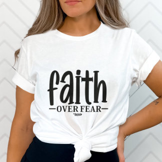 Inspirerend geloof over angst-religieus geschenk t-shirt