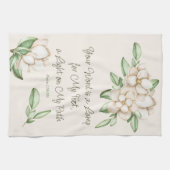 Inspirerend Geloofsgeschrift Magnolia Flowers Theedoek (Horizontaal)