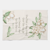 Inspirerend Geloofsgeschrift Magnolia Flowers Theedoek (Horizontaal)